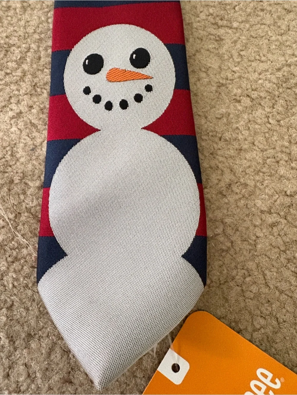 Gymboree Red and Navy Striped Snowman Kids Necktie